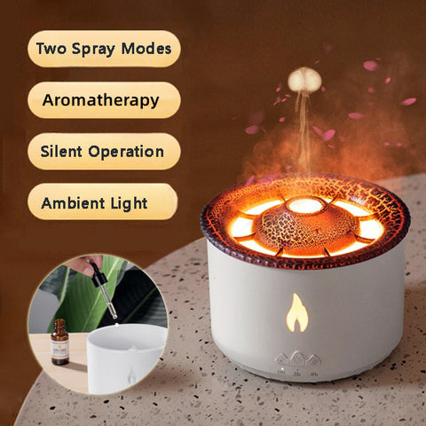 Volcano Aromatherapy Machine Spray Jellyfish Air Flame Humidifier Diffuser