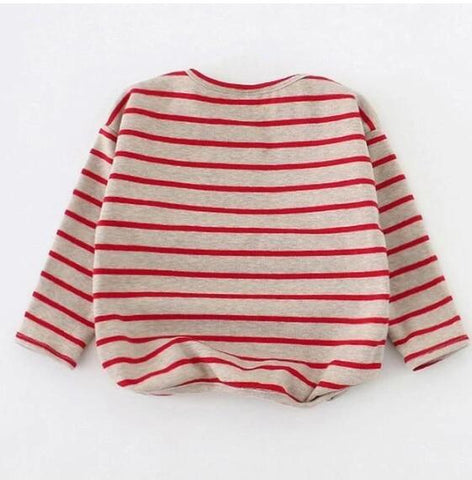 Fashion Striped Print Kids Baby Girls Clothes Cotton Long Sleeve T Shirts For Children Girls Autumn Spring Baby Clothing