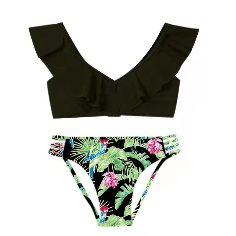 Swimwear Leaf Print Split Fashion Children