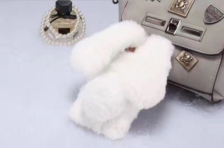 Fluffy Bunny Rabbit Fur Silicone Phone Cases