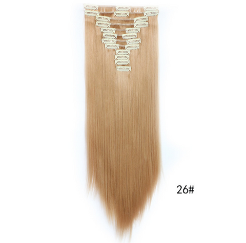 Straight hair wig piece clip hairless hair extension piece