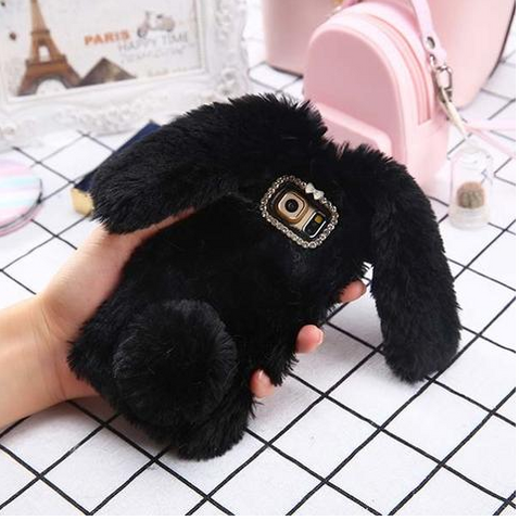 Fluffy Bunny Rabbit Fur Silicone Phone Cases