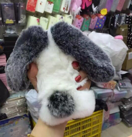 Fluffy Bunny Rabbit Fur Silicone Phone Cases