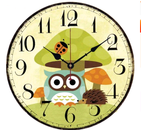 European and American style rustic wall clock owl series wall clock retro wall clock