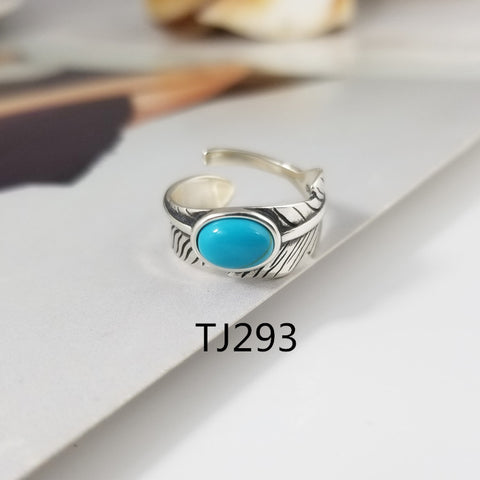 925 sterling silver jewelry fashion feather vintage ring