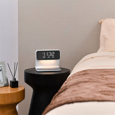 Wireless Charging LCD Screen Alarm Clock  Wireless Phone Charger