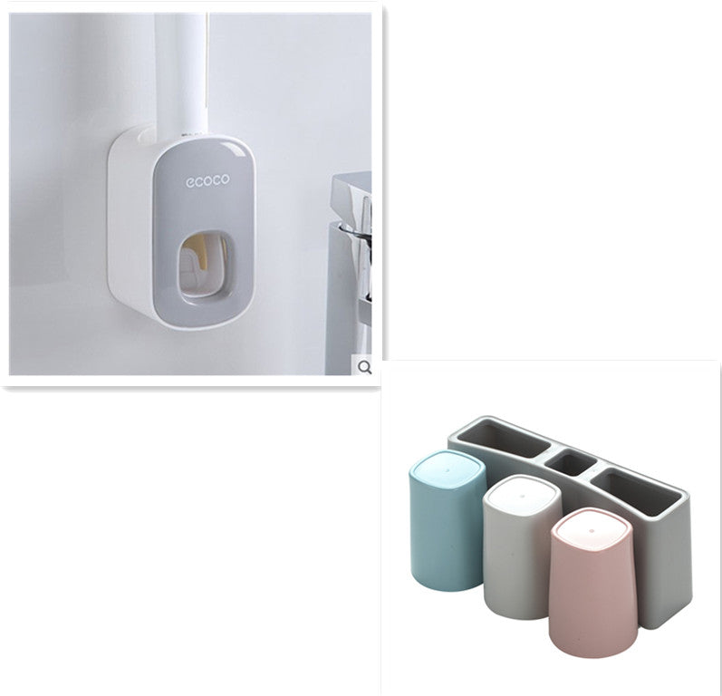 Wall Mounted Automatic Toothpaste Holder Bathroom Accessories Set Dispenser - Nuri Shopping