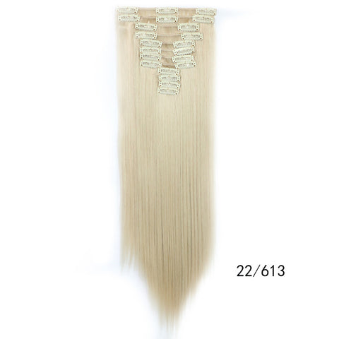 Straight hair wig piece clip hairless hair extension piece