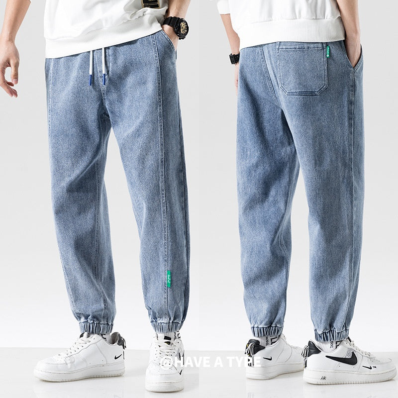 Men's Fashion Plus Size Ankle-tied Jeans