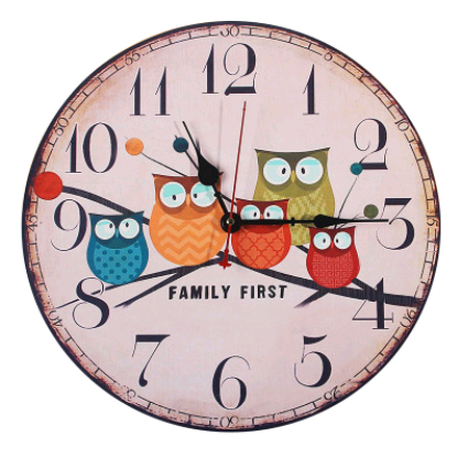 European and American style rustic wall clock owl series wall clock retro wall clock