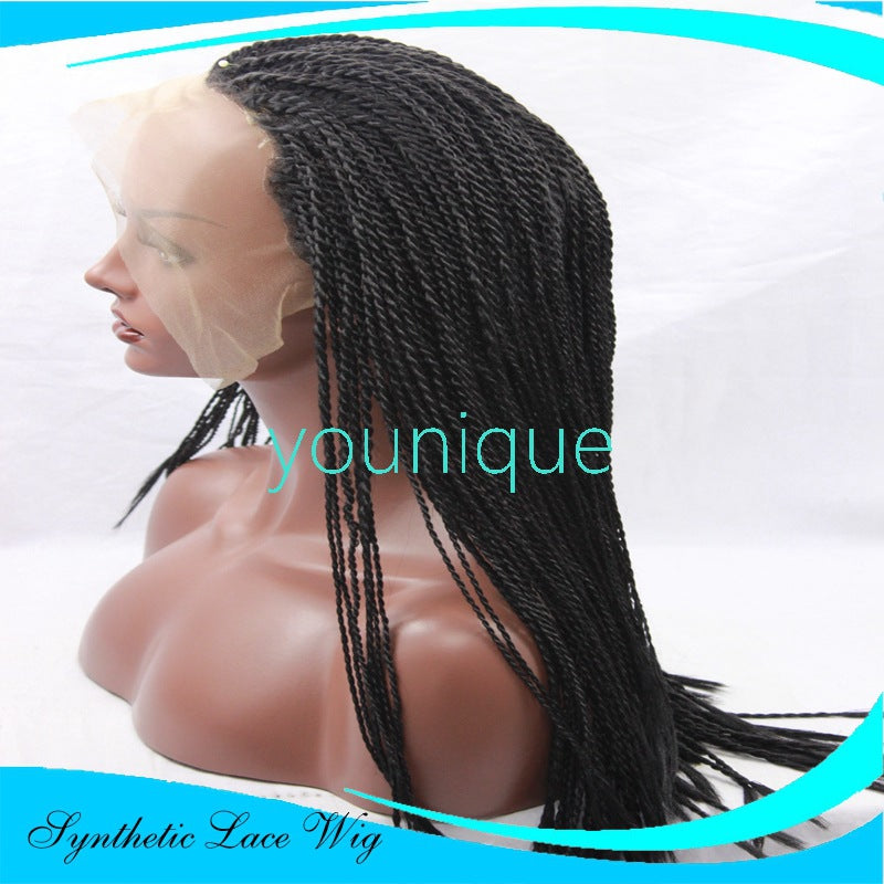 2-strand braids front lace wig