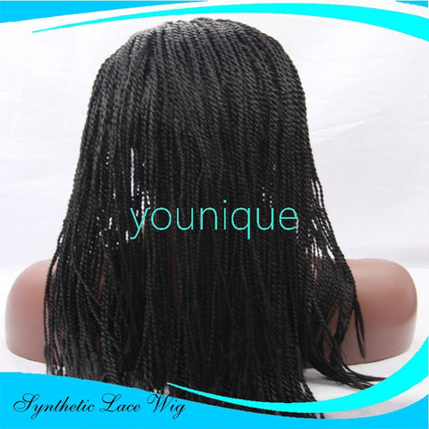 2-strand braids front lace wig