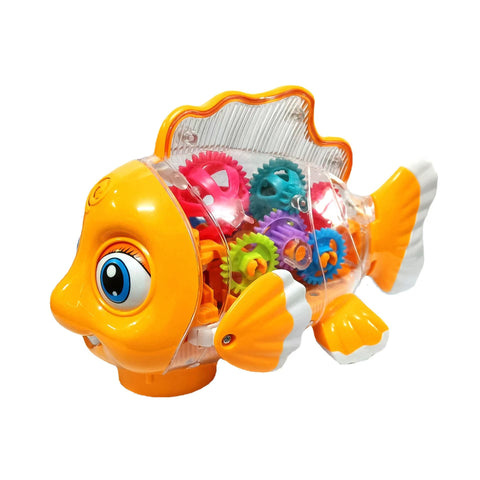 Electric Gear Goldfish Toys Lights Music Universal Walking