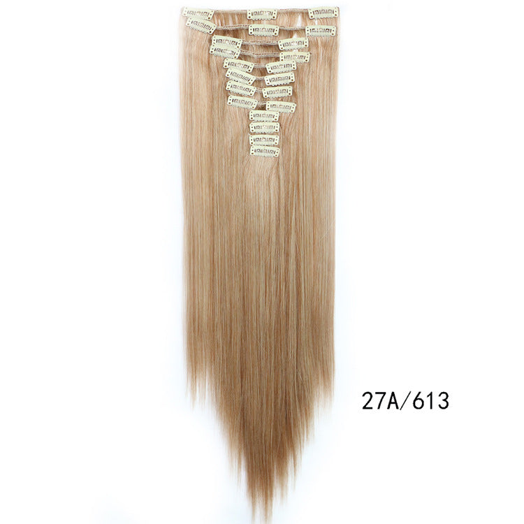 Straight hair wig piece clip hairless hair extension piece