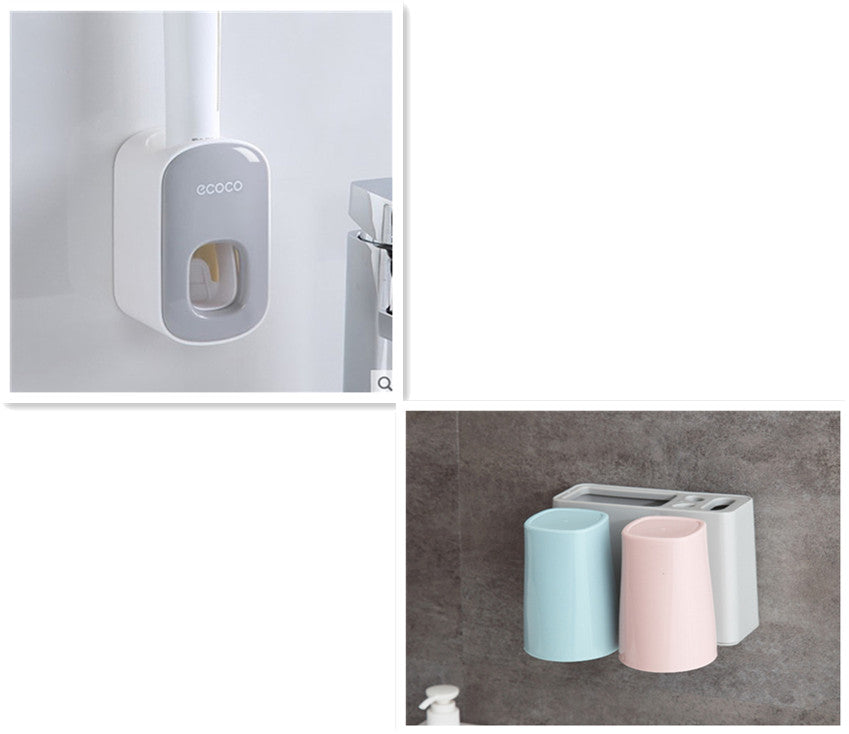 Wall Mounted Automatic Toothpaste Holder Bathroom Accessories Set Dispenser - Nuri Shopping