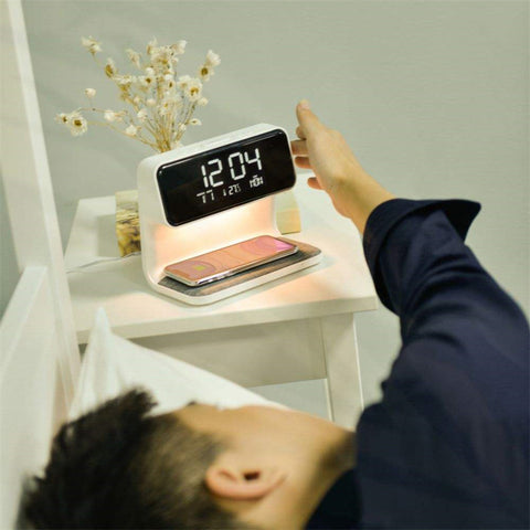 Wireless Charging LCD Screen Alarm Clock  Wireless Phone Charger