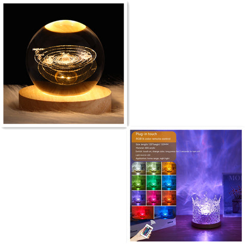 Crystal Table Lamp RGB Dimmable Home Decoration 16 Color Gifts