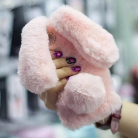 Fluffy Bunny Rabbit Fur Silicone Phone Cases