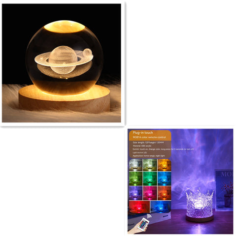 Crystal Table Lamp RGB Dimmable Home Decoration 16 Color Gifts