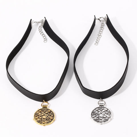 Beauty Wizard Leather Collar Necklace Jewelry