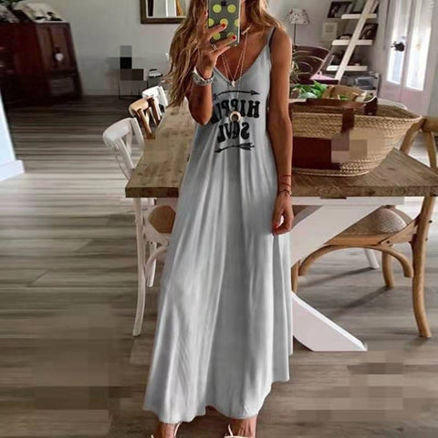 Women's Casual Loose Sleeveless Printed Dress - Nuri Shopping