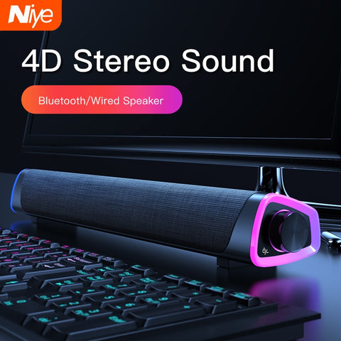 Speaker Bar Stereo Sound subwoofer Bluetooth Speaker For Macbook Laptop