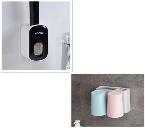 Wall Mounted Automatic Toothpaste Holder Bathroom Accessories Set Dispenser - Nuri Shopping