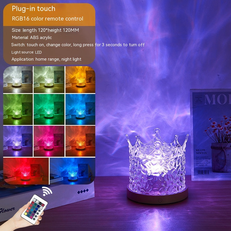 Crystal Table Lamp RGB Dimmable Home Decoration 16 Color Gifts