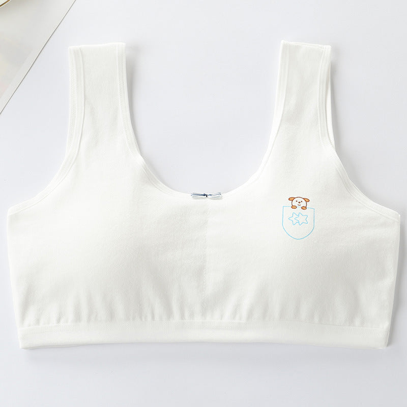 Primary Student Vest Female Junior High School  Underwear Pure Cotton Bra