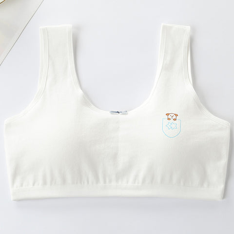 Primary Student Vest Female Junior High School  Underwear Pure Cotton Bra