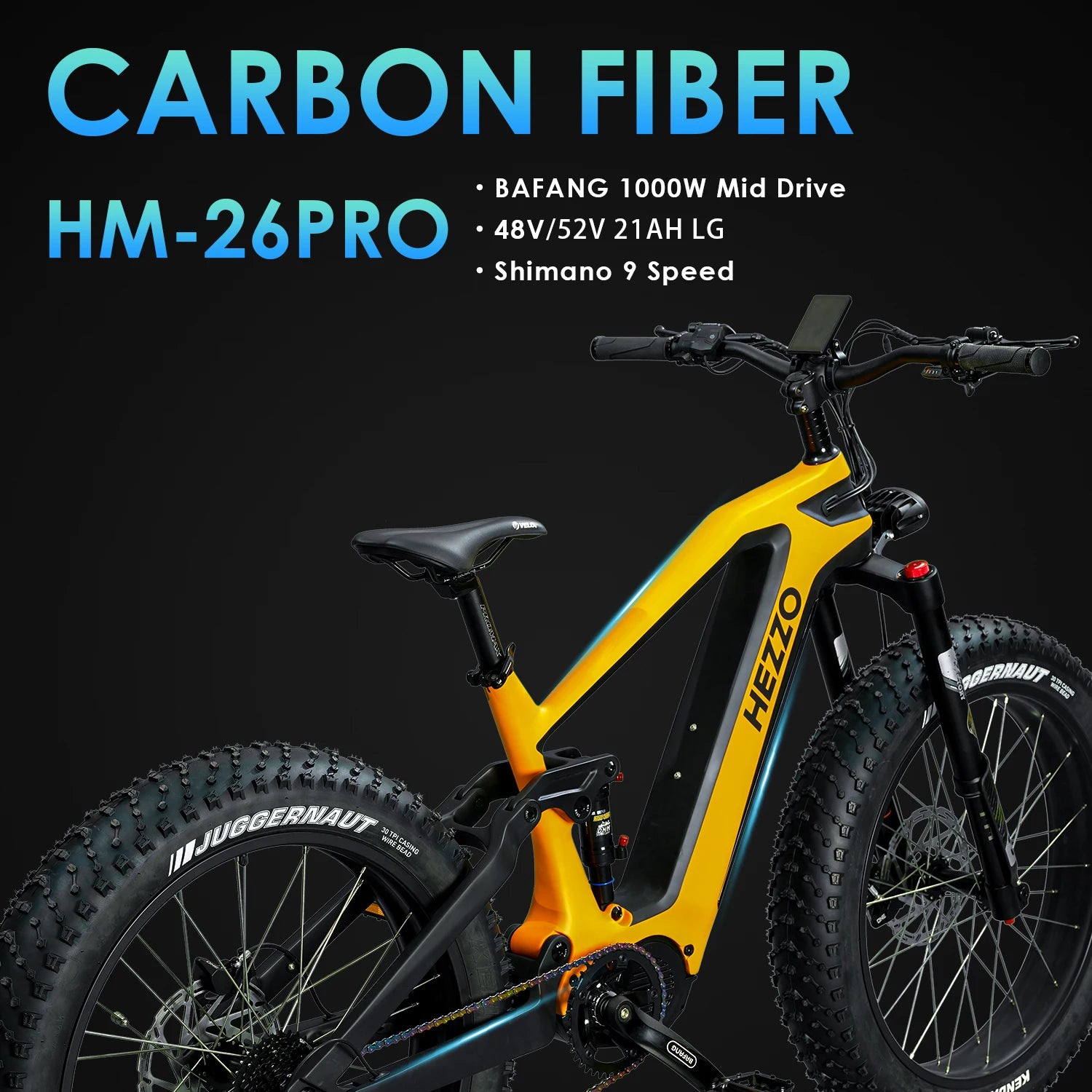 52V 1000W BAFANG M620 Mid Drive 21Ah Off-Road 9 Speed Electric Bike