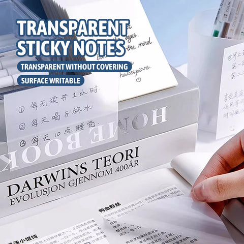 50/100 Sheets Sticky notes Reusable Transparent sticky notes