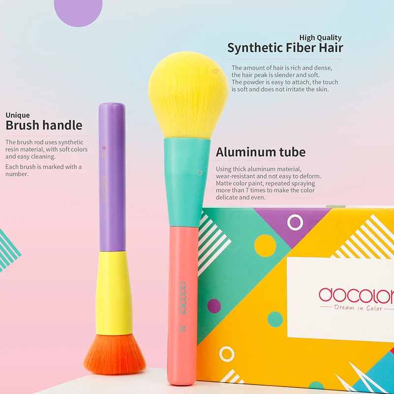 Colorful Makeup brushes set