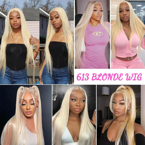 613 hd Lace Frontal Wig Blonde 13x6 Straight Lace Front Wigs Human Hair 13x4 Lace Front Wig Pre Plucked Brazilian Glueless Wigs