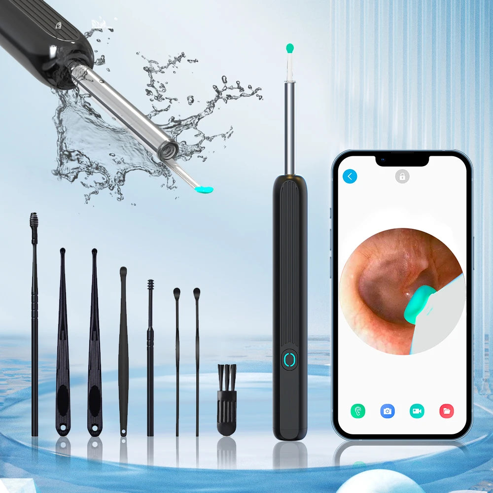 Earwax Removal Tool High Precision Ear Cleaner with Camera LED Light Otoscope with 8 Pcs Ear Set Endoscope for iphone Best Gift