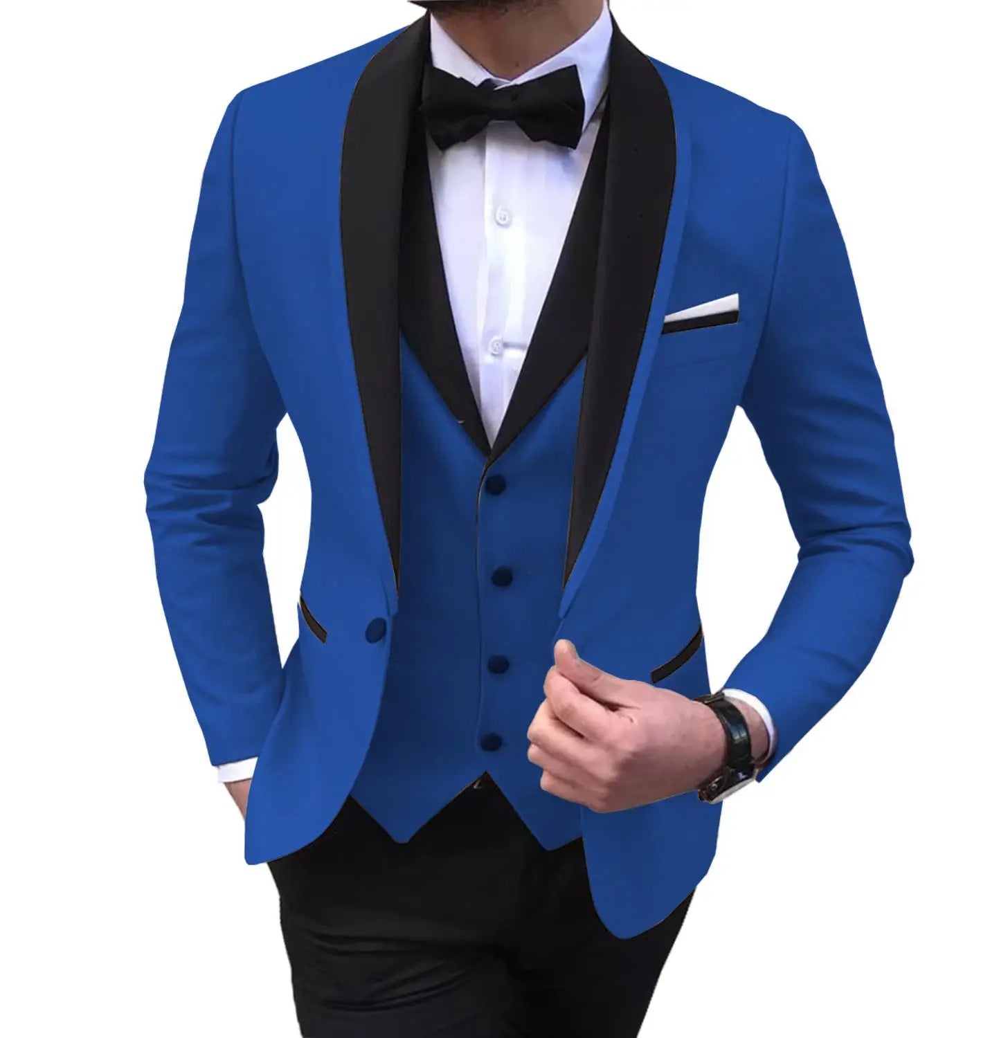 Blue Slit Mens Suits