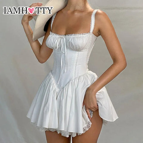 Sleeveless Mini Corset Dresses Elegant Sweet Robe