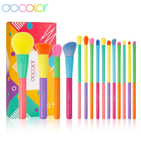 Colorful Makeup brushes set