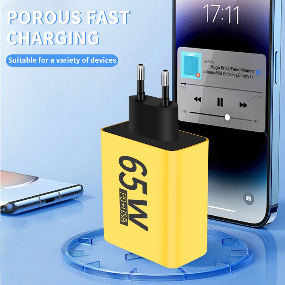 65W 4 Ports Fast Charging Type C Charger