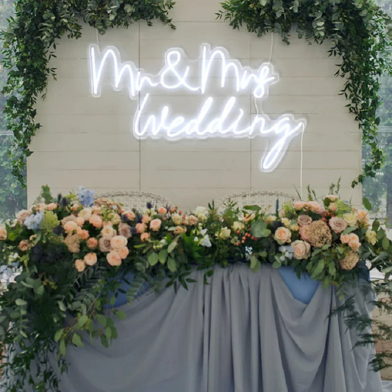 Neon Wedding Sign Custom Wedding Decor Neon Sign Just Married Better Together Mr&Mrs Neon Wedding Neon