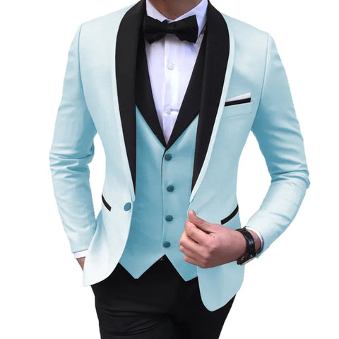 Blue Slit Mens Suits