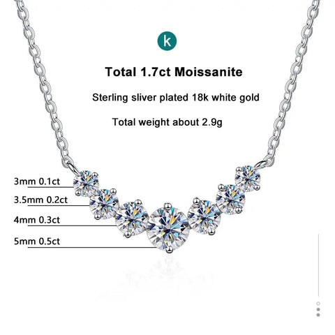 Moissanite Necklace for Woman Wedding Fine Jewely