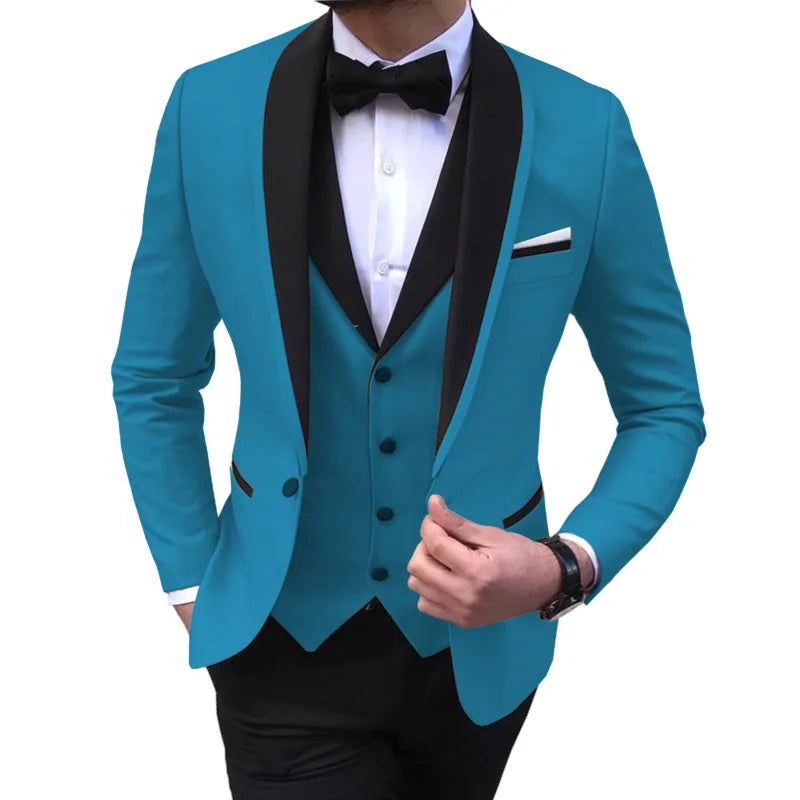 Blue Slit Mens Suits