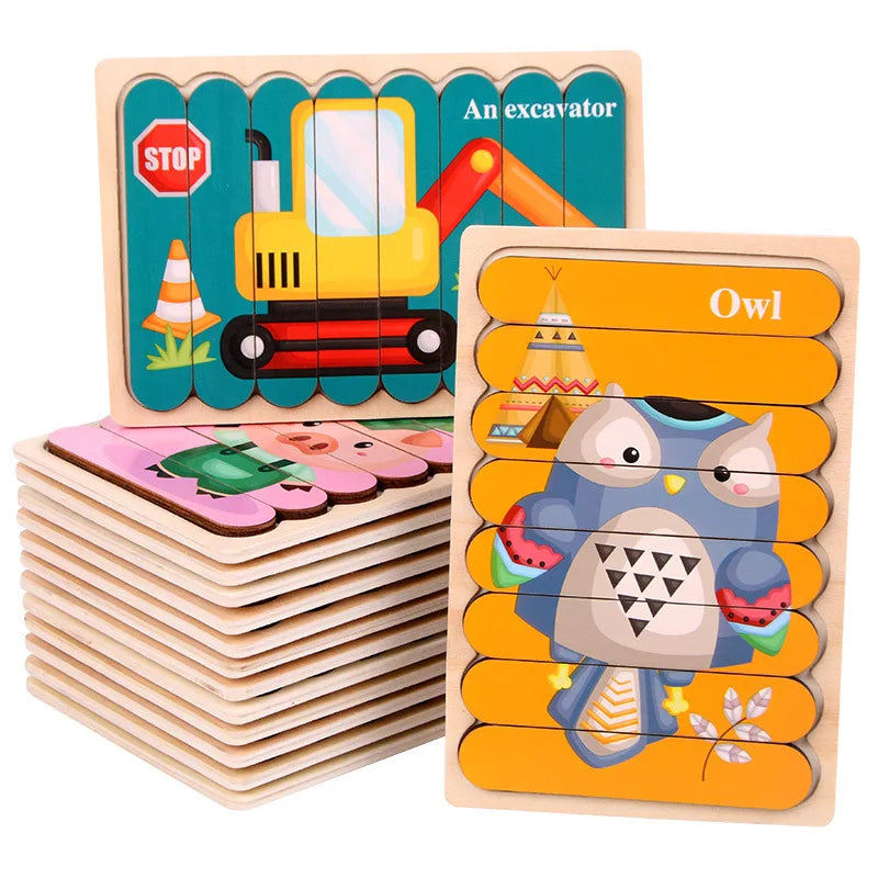 Story Stacking Jigsaw Montessori Educational Toy Activity Board