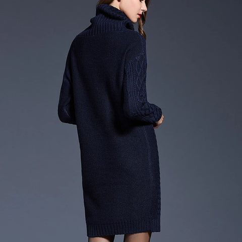 Women Casual Knitted Long Sleeve Winter Dresses