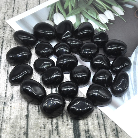 Natural Round Black Obsidian Bulk Tumbled Stones