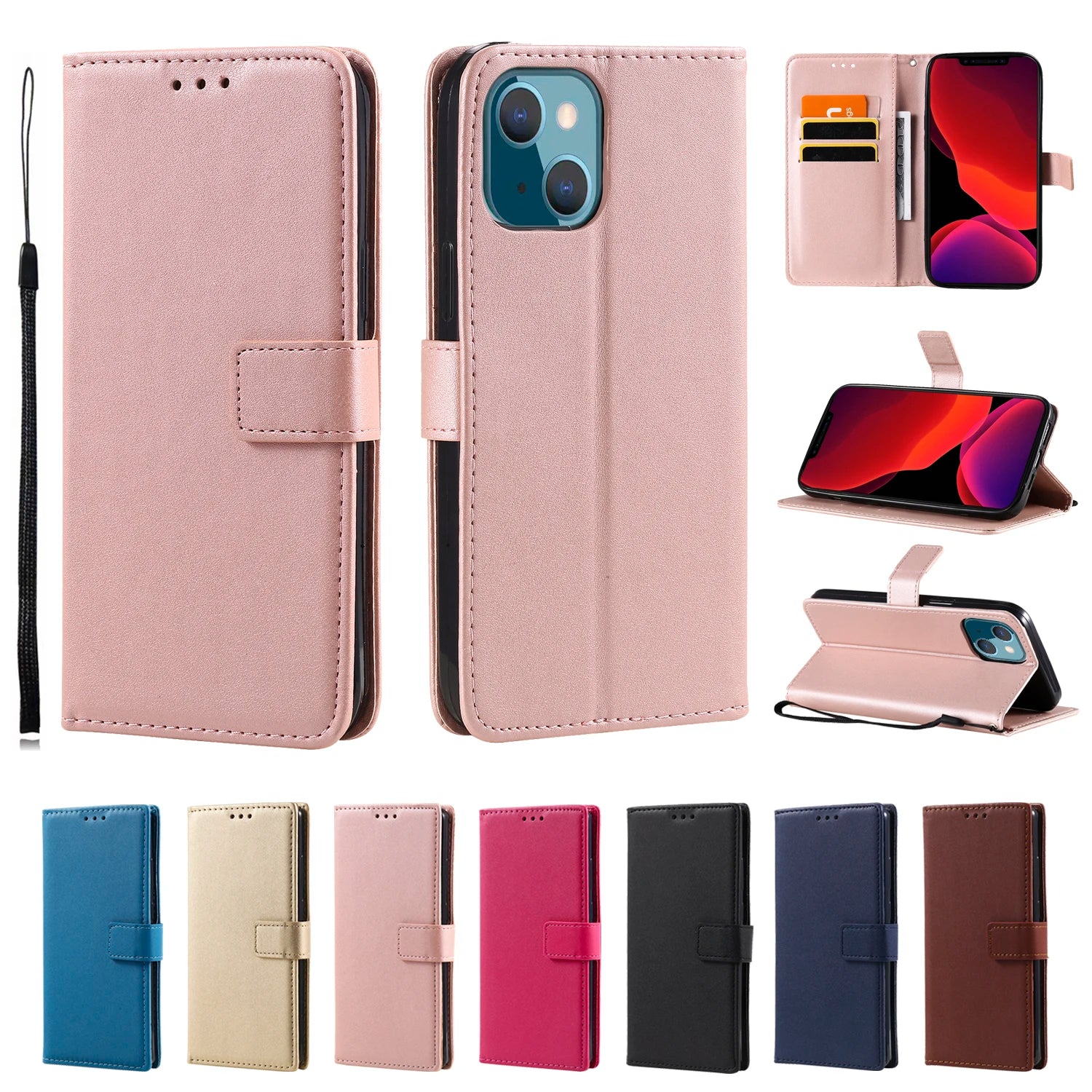 Leather Flip Wallet Case For Samsung Galaxy S7 Edge