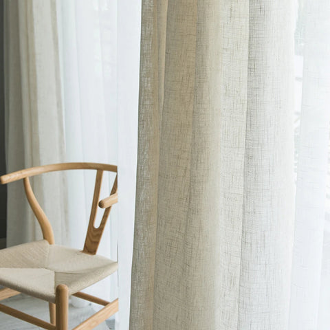 Modern  Japanese style linen curtain Thicken sheer curtains contracted bedroom wave window balcony tulle shading window screen