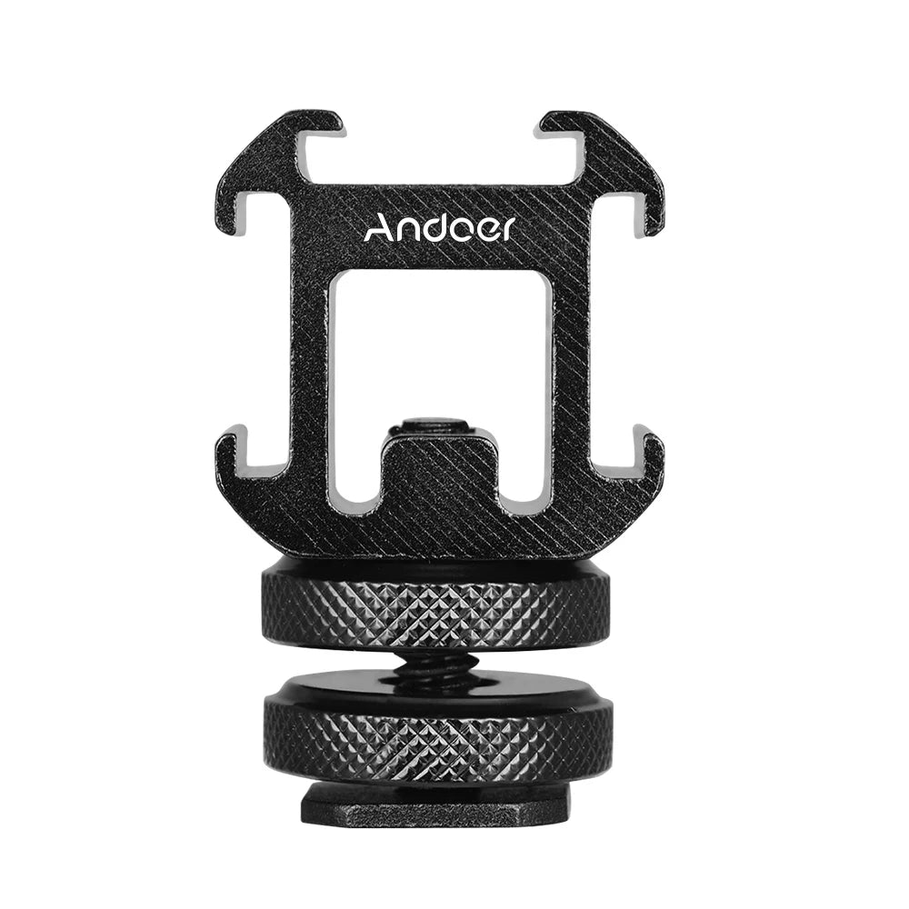 Andoer 3 Cold Shoe Mount Adapter On-Camera Mount Adapter for Canon Nikon Sony DSLR Camera for LED Video Light Microphone Monitor