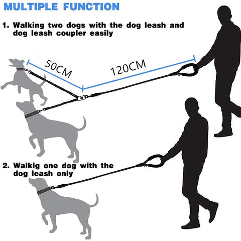 WALK 2 Two DOGS Leash COUPLER Double